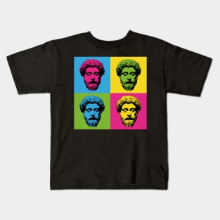 Stoicism Philosopher King Marcus Aurelius Pop Art Kids T-Shirt